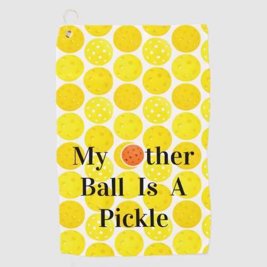 Mijn andere bal is een augurk, gele pickleball bal golfhanddoek (Voorkant)