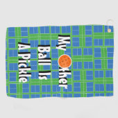 Mijn andere bal is een augurkenblauwe pickleball-b golfhanddoek (Horizontaal)