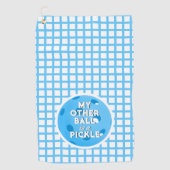 Mijn andere bal is een pickle golfer Blue Pickleba Golfhanddoek (Voorkant)