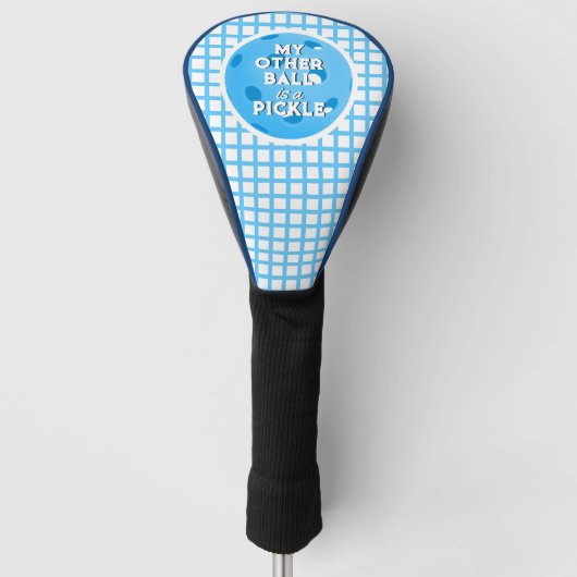 Mijn andere bal is een pickle golfer Blue Pickleba Golfheadcover (Voorkant)