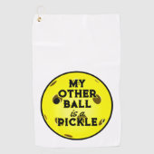 Mijn andere bal is een pickle golfer geel pickleba golfhanddoek (Voorkant)