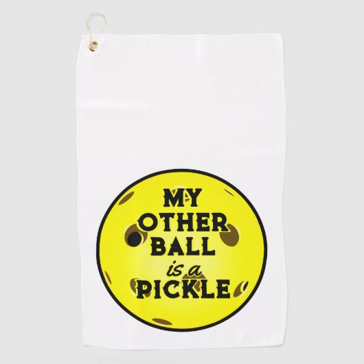 Mijn andere bal is een pickle golfer geel pickleba golfhanddoek (Voorkant)