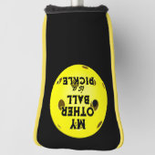 Mijn andere bal is een pickle golfer geel pickleba golfheadcover (Draai 90)