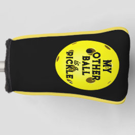 Mijn andere bal is een pickle golfer geel pickleba golfheadcover