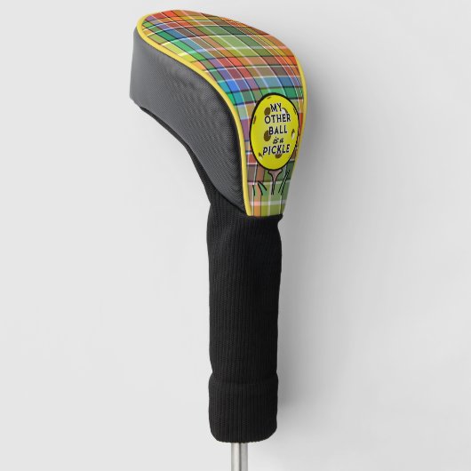 Mijn andere bal is een pickle golfer pickleball ge golfheadcover (Schuin)