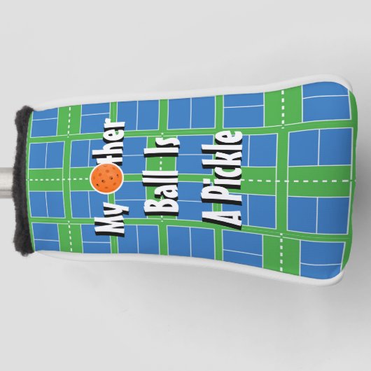 Mijn andere bal is een pickle, Pickleball Courts Golfheadcover (Voorkant)