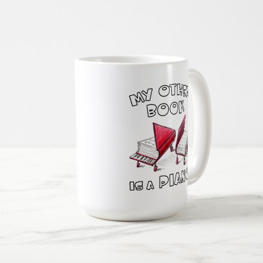 Mijn andere boek is een piano, voor toetsenist koffiemok (Voorkant rechts)