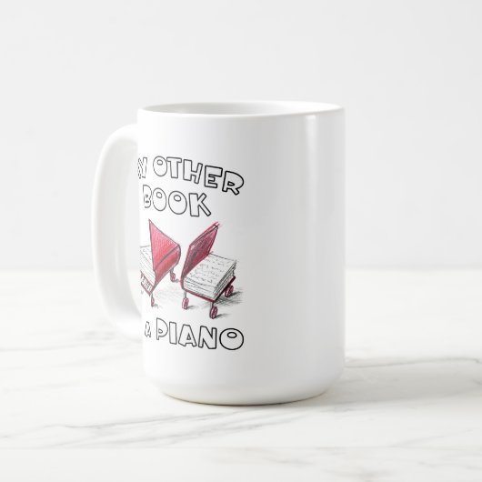 Mijn andere boek is een piano, voor toetsenist koffiemok (Voorkant links)