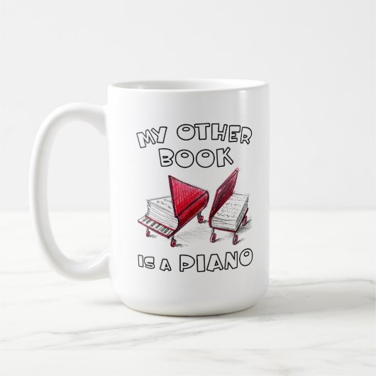 Mijn andere boek is een piano, voor toetsenist koffiemok (Links)