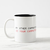 Mijn andere computer is uw computer tweekleurige koffiemok (Links)