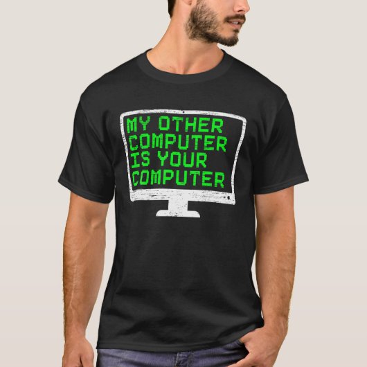 Mijn andere computer is uw computercyberbeveiligin t-shirt (Voorkant)