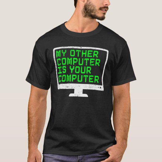 Mijn andere computer is uw computercyberbeveiligin t-shirt (Voorkant)