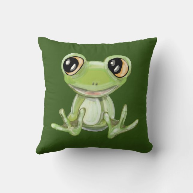 Mijn Andere Groene Kikker Vriend Worp Kussen (Achterkant)