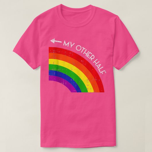 Mijn andere halve homepaar Rainbow Pride Cool LGBT T-shirt (Design voorkant)
