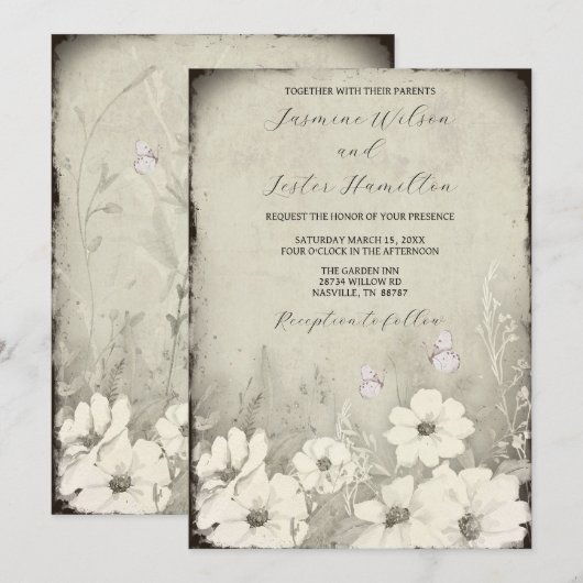 Mijn andere halve vlinder Wildflower bruiloft Kaart (Voorkant / Achterkant)