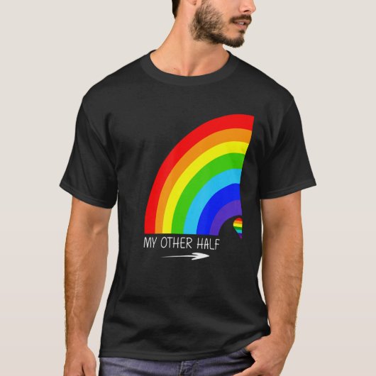 Mijn andere helft Gay Paar Rainbow Pride Cool LGBT T-shirt (Voorkant)