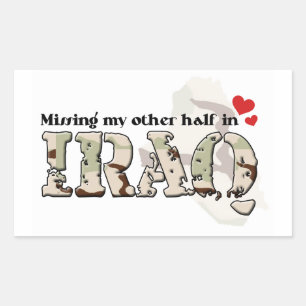 Mijn andere helft in Irak missen Rechthoekige Sticker