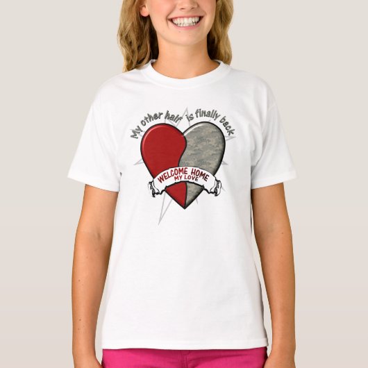 Mijn andere helft is eindelijk terug t-shirt (Voorkant)