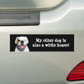 Mijn andere hond is een Witte Boxer bumper sticker (Op auto)