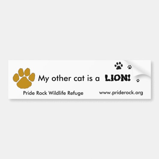 Mijn andere kat is een leeuw bumpersticker (Voorkant)