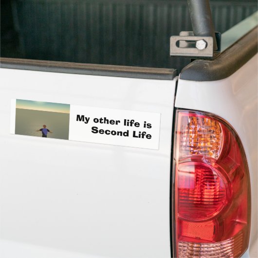Mijn andere leven is Tweede Leven Bumpersticker (Op Truck)