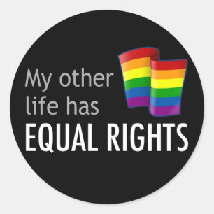 Mijn andere leven regenboog ronde donkere Sticker