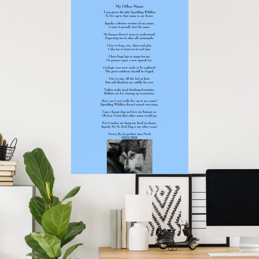 Mijn andere naam Poetry Poster (Thuiskantoor)