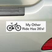 MIJN ANDERE RIDE HEEFT 26 MEERVOUDIG. BUMPERSTICKER (Op auto)