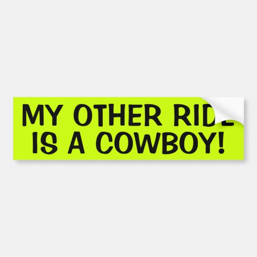 MIJN ANDERE RIDE IS EEN COWBOY! BUMPERSTICKER (Voorkant)