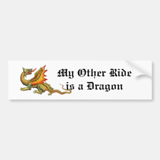 Mijn andere Ride is een Dragon Bumpersticker (Voorkant)