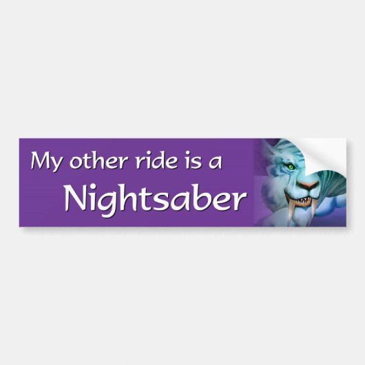 Mijn andere Ride is een Nightsaber Bumpersticker (Voorkant)