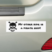 Mijn andere Ride is een piraatschip Bumpersticker (Op auto)