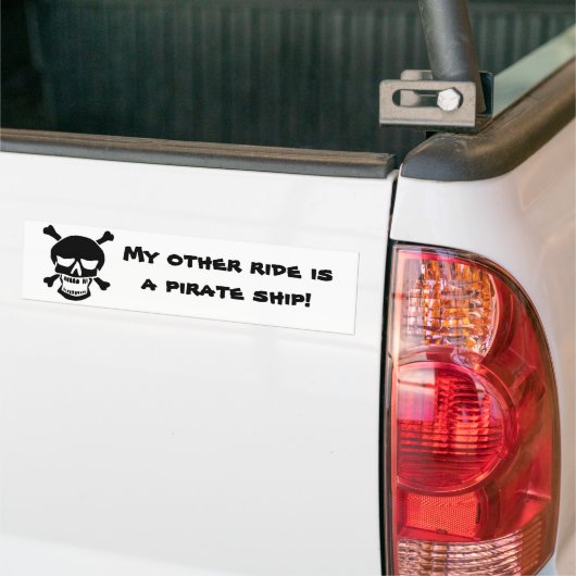 Mijn andere Ride is een piraatschip Bumpersticker (Op Truck)