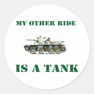 Mijn andere Ride is een Tank 9 Ronde Sticker