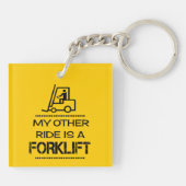 Mijn andere Ride is een vorklift Sleutelhanger (Achterkant)
