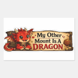 Mijn andere rijdier is een draak Cute Baby Dragon Rechthoekige Sticker