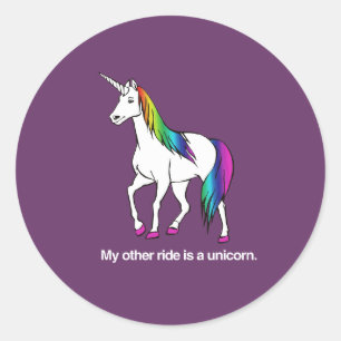 MIJN ANDERE RIT IS EEN EENHOORN RONDE STICKER