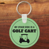 Mijn andere rit is een golfkarretje sleutelhanger (Voorkant)