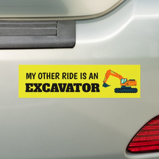 Mijn andere rit is een graafmachine bumpersticker (Op auto)
