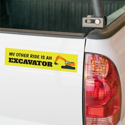 Mijn andere rit is een graafmachine bumpersticker (Op Truck)