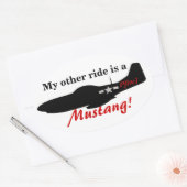 Mijn andere rit is een Mustang! Ovale Sticker (Envelop)