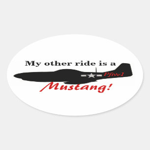 Mijn andere rit is een Mustang! Ovale Sticker
