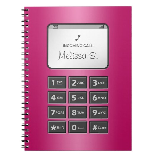 Mijn andere telefoon - Fuchsia notebook Notitieboek (Voorkant)