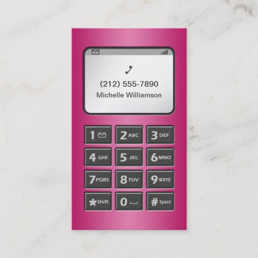 Mijn andere telefoon - Fuchsia Visitekaartjes (Voorkant)