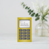 Mijn andere telefoon - Gele Persoonlijke Roepende  Contactkaartje (Staand voorkant)