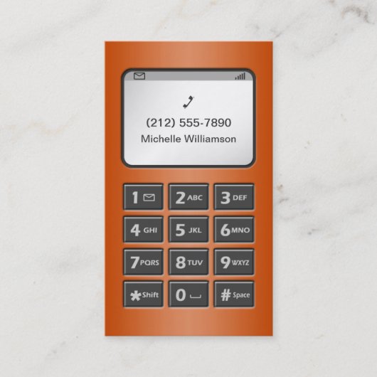 Mijn andere telefoon - Oranje persoonlijke telefoo Contactkaartje (Voorkant)