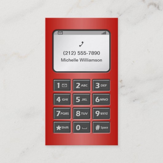 Mijn andere telefoon - Rode Persoonlijke Roepende  Contactkaartje (Voorkant)