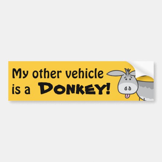 Mijn andere voertuig is een Donkey-Bumpersticker Bumpersticker (Voorkant)