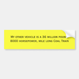 Mijn andere voertuig is een kilo van 36 miljoen, 8 bumpersticker