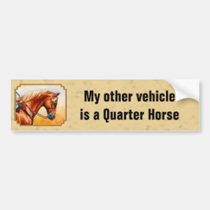 Mijn andere voertuig is een kwart-paard geel bumpersticker